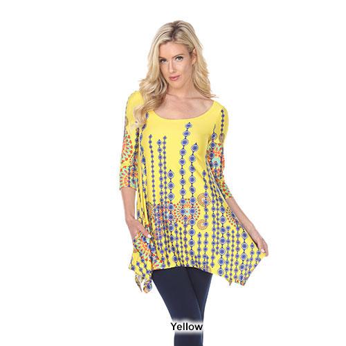 Womens White Mark Rella Tunic with Bell Sleeves