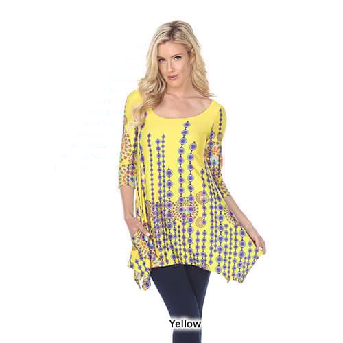 Womens White Mark Rella Tunic with Bell Sleeves