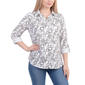 Petite NY Collection Foil Airflow Casual Button Down - image 1