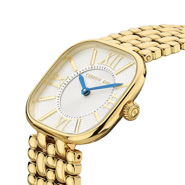 Womens Cerruti 1881 Casena Gold-Tone/White Watch-CIWLG2225202