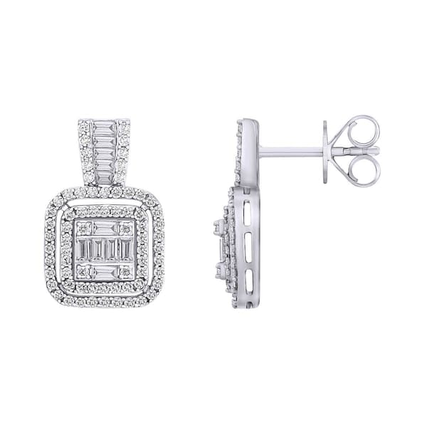 Nova Star&#174; White Gold 7/8ctw. Lab Grown Diamond Drop Earrings