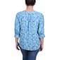 Womens NY Collection Elbow Sleeve Dragonfly Casual Button Down - image 3