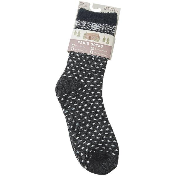 Mens Davco Fair Isle Dot Slipper Socks - image 