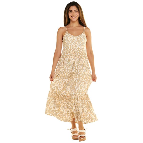 Womens Emily Daniels Sleeveless Scroll Maxi Dress - image 