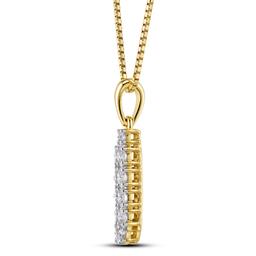 Nova Star® Yellow Gold 1/4ctw. Lab Grown Diamond Teardrop Pendant