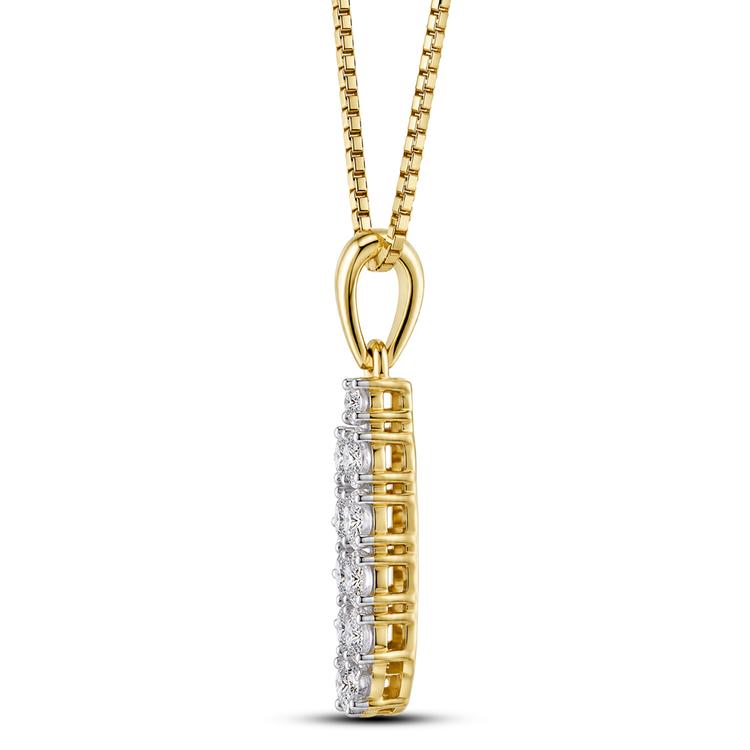 Nova Star® Yellow Gold 1/4ctw. Lab Grown Diamond Teardrop Pendant