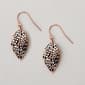 Pink Flash Plated Crystal Leaf Dangle Earrings - image 1
