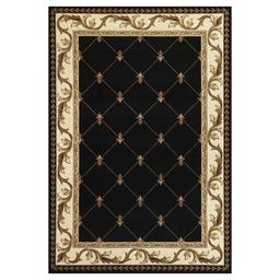 9th & Pike(R) Fleur de Lis Diamond Border Area Rug