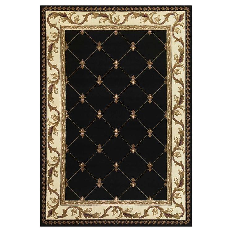 9th & Pike(R) Fleur de Lis Diamond Border Area Rug