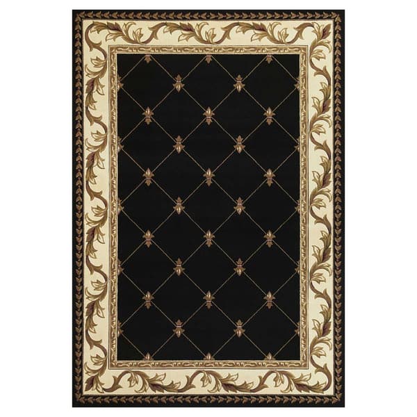 9th & Pike&#40;R&#41; Fleur de Lis Diamond Border Area Rug - image 