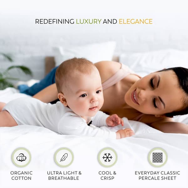 Purity Home Light Weight Organic Cotton Percale Pillowcases
