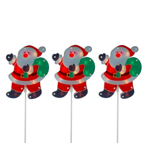 Northlight Seasonal Christmas Santa Pathway Markers - Set of 3
