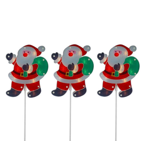 Northlight Seasonal Christmas Santa Pathway Markers - Set of 3 - image 