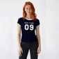 Juniors Derek Heart Short Sleeve Graphic Ringer Tee - Blue - image 1