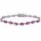 Gianni Argento Silver Plated Lab Grown Pink Sapphire Bracelet - image 1