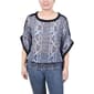 Womens NY Collection Abstract Chiffon Lined Poncho-Royal Blue - image 1