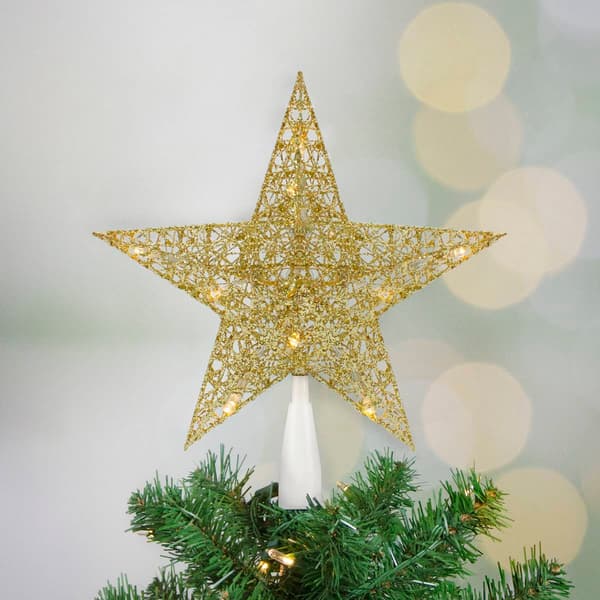 Northlight Seasonal 10in. LED Gold Star Christmas Tree Topper