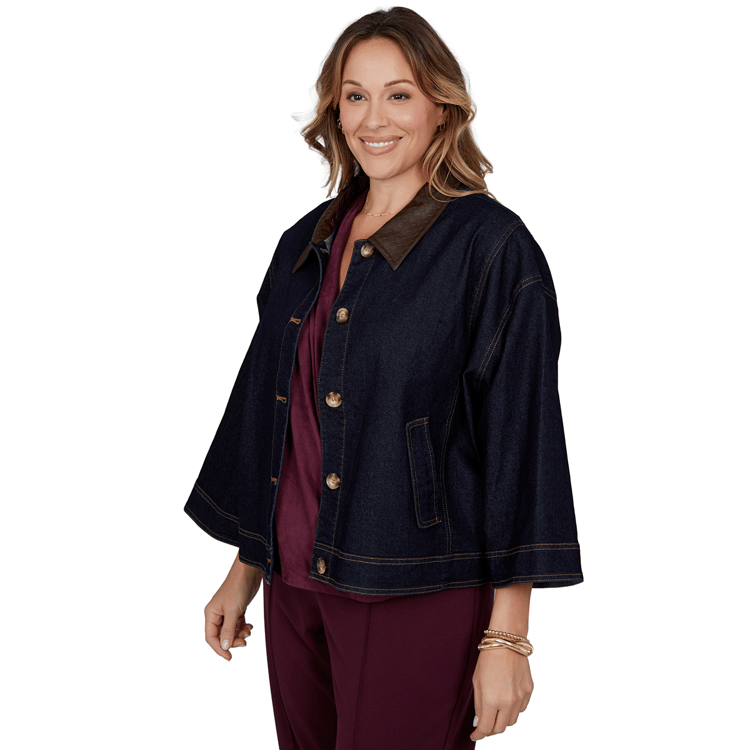 Plus Size Ruby Rd. English Countryside Denim Jacket