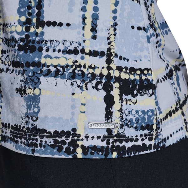 Womens Calvin Klein Sleeveless V Neck Geometric Abstract Blouse