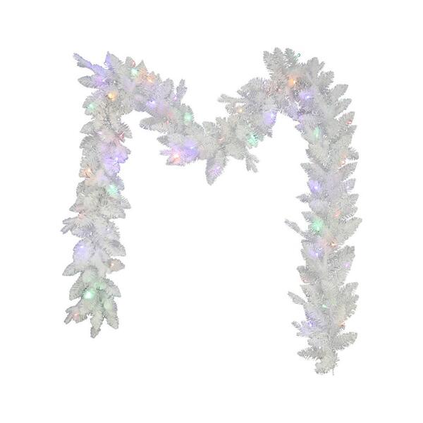 Kurt S. Adler 9ft. Pre-Lit Multicolor Lights White Pine Garland - image 