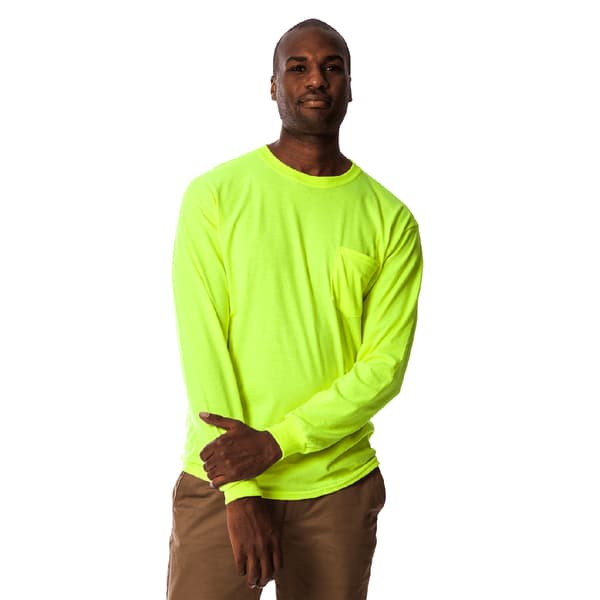 Mens Gildan(R) Pocketed Long Sleeve Crew Neck Tee - image 