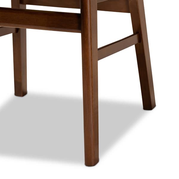 Baxton Studio Euclid Walnut Brown Wood 2pc. Dining Chair Set