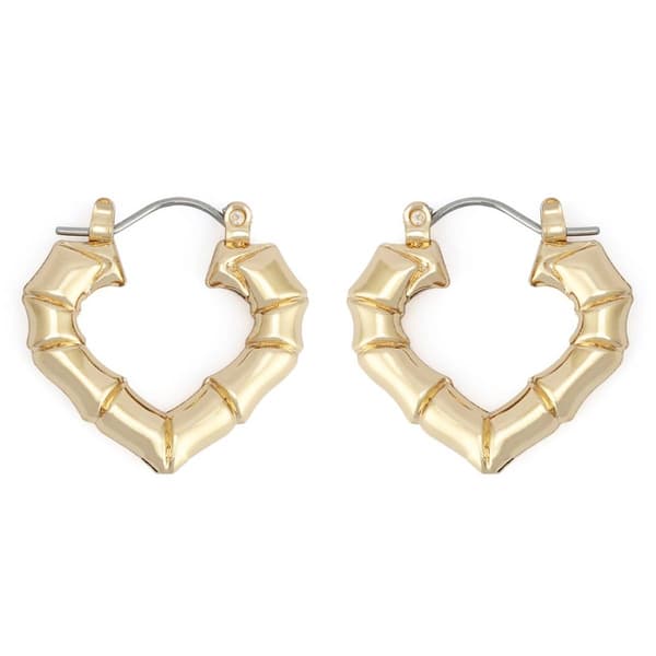 Betsey Johnson Hothouse Bloom Bamboo Heart Hoop Earrings