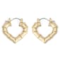 Betsey Johnson Hothouse Bloom Bamboo Heart Hoop Earrings - image 3
