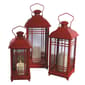 Melrose Traditional Red Metal Lantern - Set of 3 - image 1