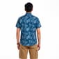 Mens Chaps Performance Tropical Leaf Button Down Shirt-Blue Stone - image 2