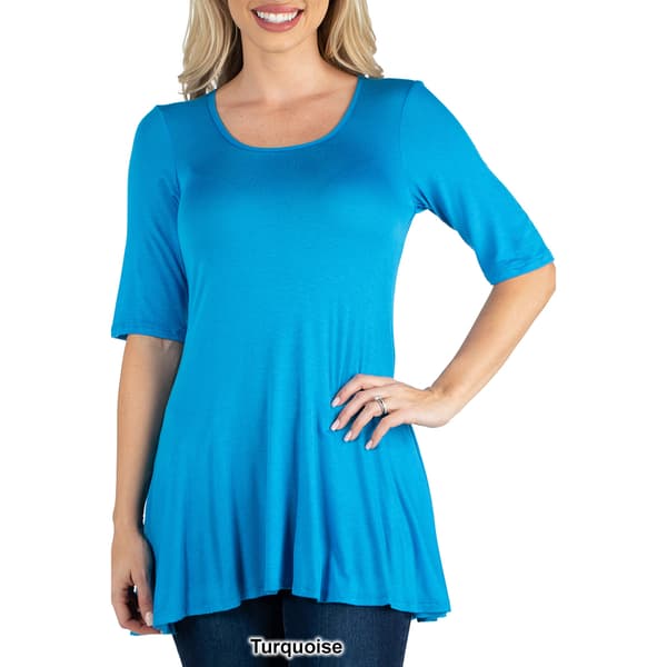 Womens 24/7 Comfort Apparel Elbow Sleeve Swing Tunic