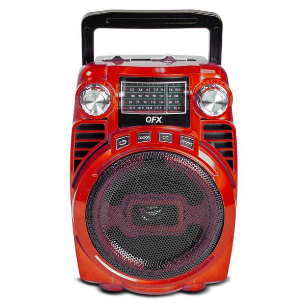 QFX AM & FM Radio w/ Bluetooth Speaker - Red - image 