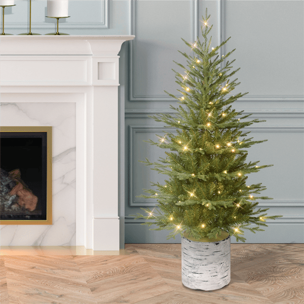 Puleo International Pre-Lit Potted Arctic Fir Christmas Tree