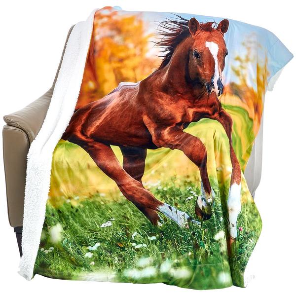 Mountain Ridge Horse Photo Real Throw