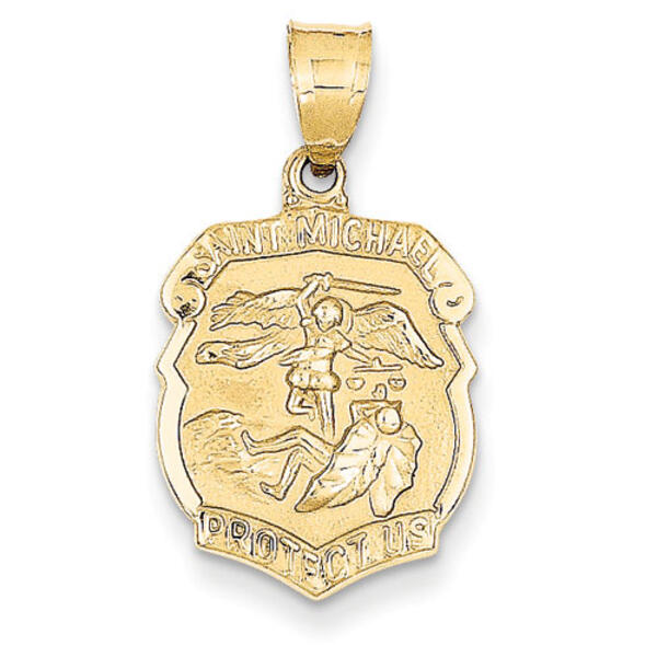 Unisex Gold Classics&#40;tm&#41; 14kt. Yellow Gold St. Michael Medal Badge - image 