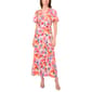 Womens MSK Short Sleeve V-Neck Floral Crepe Midi Dress - image 1