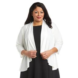 Plus Size R&M Richards 3/4 Sleeve Swing Shrug