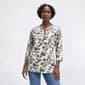 Womens Hasting & Smith 3/4 Sleeve Floral Henley Tee - image 4