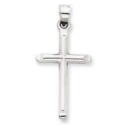 Unisex 14kt. White Gold Hollow Cross Pendant