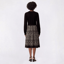 Womens Robbie Bee Long Sleeve Abstract Bottom Sweater Dress