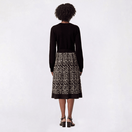 Womens Robbie Bee Long Sleeve Abstract Bottom Sweater Dress