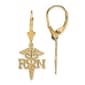 Gold Classic&#40;tm&#41; 14kt. Gold RN Caduceus Lever Back Earrings - image 1