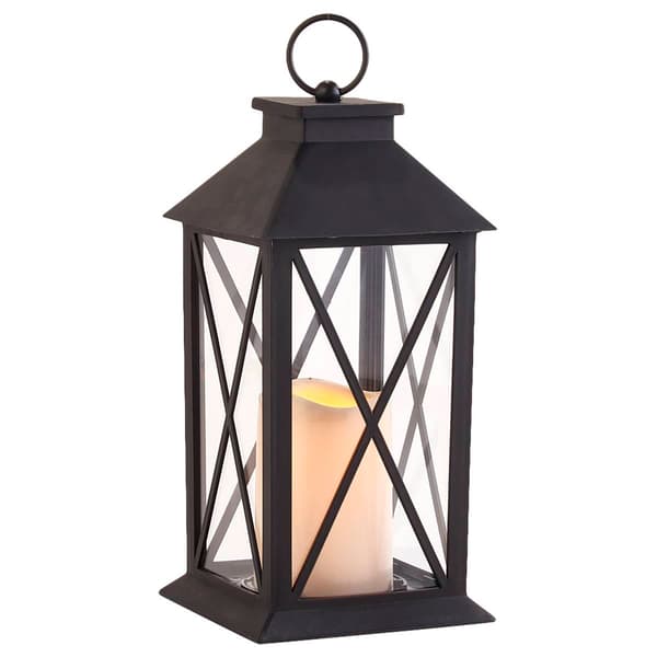 Battery Opperated LED X-Design Plastic Lantern - image 