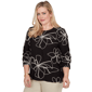 Womens Alfred Dunner Detail Driven Floral Embroidery Blouse - image 3