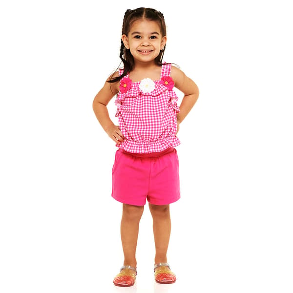 Toddler Girl Kids Headquarters(R) Floral & Gingham Top & Shorts Set - image 