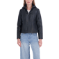 Sebby Collection Women''s Faux Leather Hooded Jacket with Faux Fu - image 1