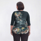 Plus Size OneWorld 3/4 Sleeve Stud Embellished Floral Cat Tee - image 2