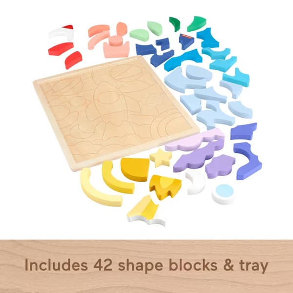 Fisher-Price Wood Space Puzzle Blocks