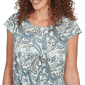 Womens Emaline Key Items Cap Sleeve Tie Front Paisley Tee - image 5