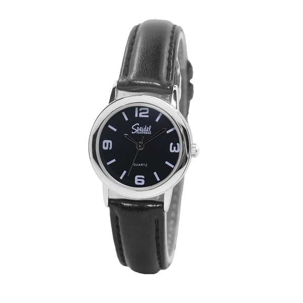 Womens Speidel Black Leather Watch - 660322001B - image 